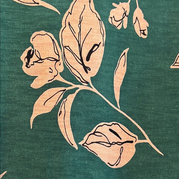 Forest Green and Pale Pink Long Sleeve Key-hole Neck Casual knit Dress - Picture 7 of 10